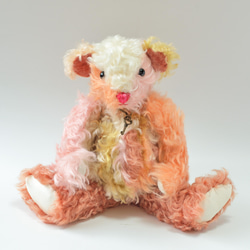 本格的なクラシカル テディベア カラフルパッチワーク ドイツ製モヘア　クリスマスギフト 3枚目の画像