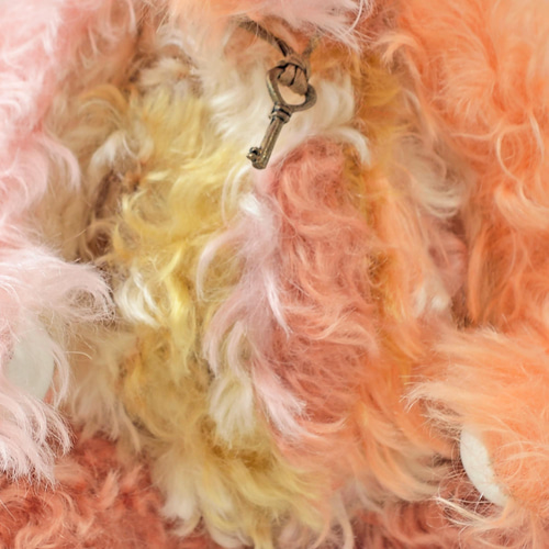 本格的なクラシカル テディベア カラフルパッチワーク ドイツ製モヘア