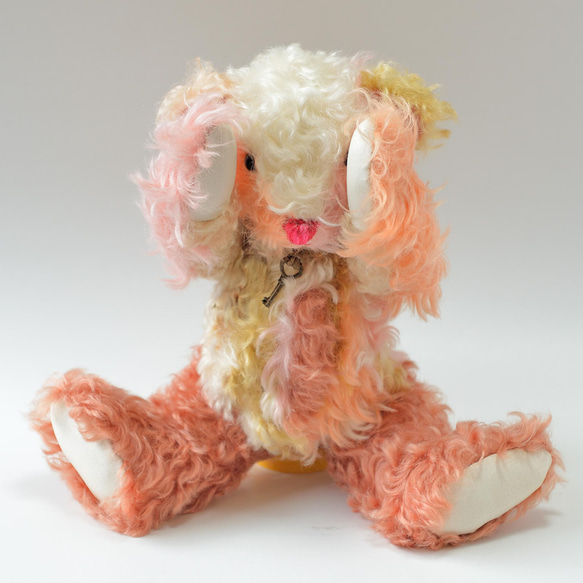 本格的なクラシカル テディベア カラフルパッチワーク ドイツ製モヘア　クリスマスギフト 11枚目の画像