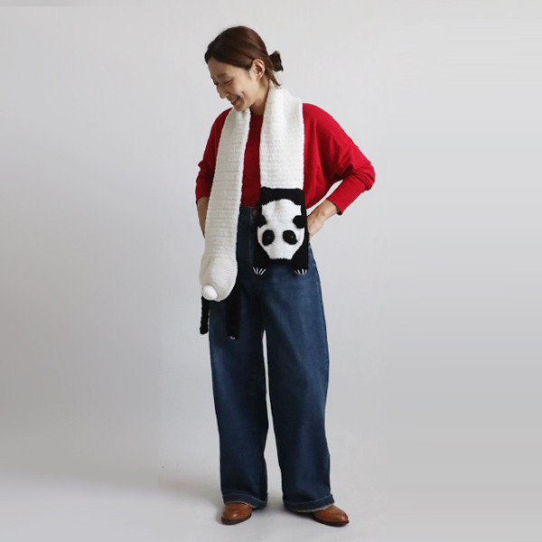 最終ＳＡＬＥ　パンダ　PANDA　熊猫　アニマル マフラー　ロング　E70A