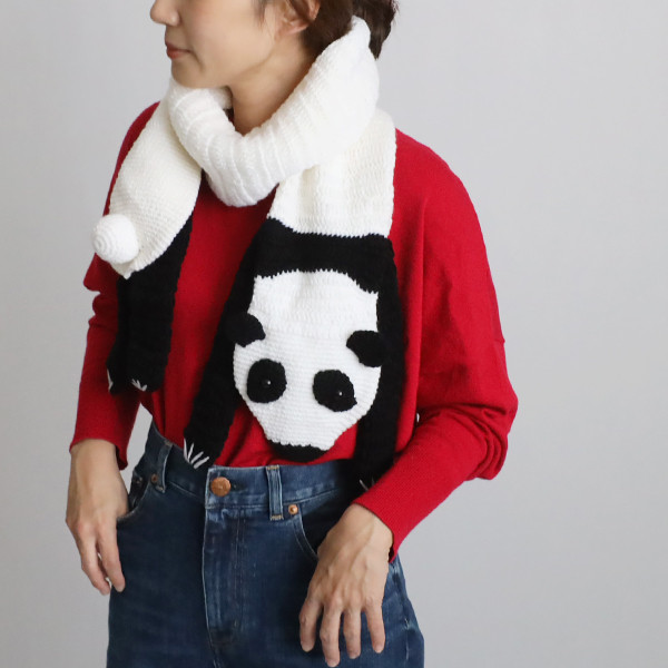 最終ＳＡＬＥ　パンダ　PANDA　熊猫　アニマル マフラー　ロング　E70A