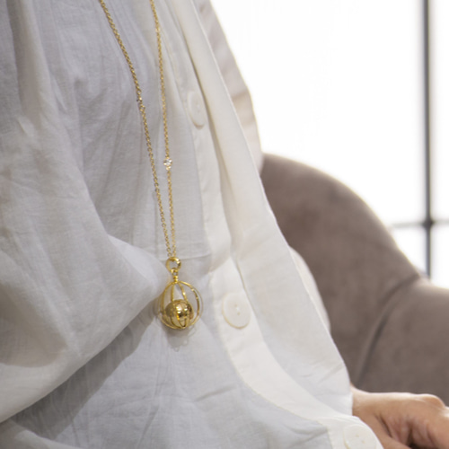 マタニティネックレス&ベビーラトル かごタイプ【Birdsong】オルゴール