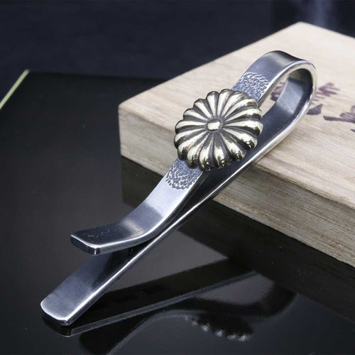 菊紋 ネクタイピン シルバー 真鍮 タイピン ブローチ タイピン・カフス