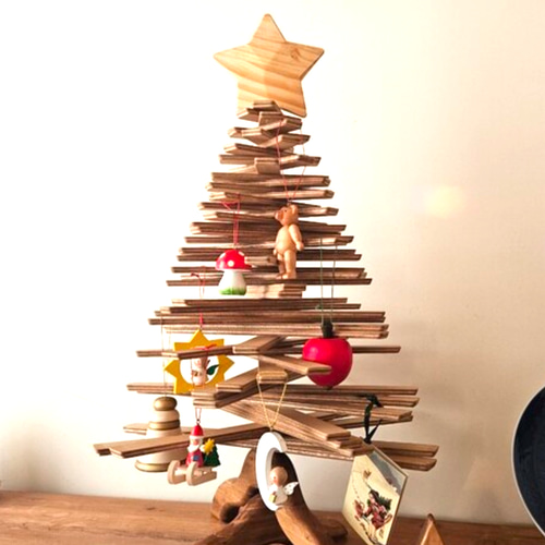 折り畳める 木製クリスマスツリー 卓上タイプ クリスマスツリー