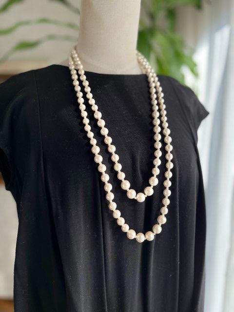 コットンパール2連ロングネックレス　キスカ