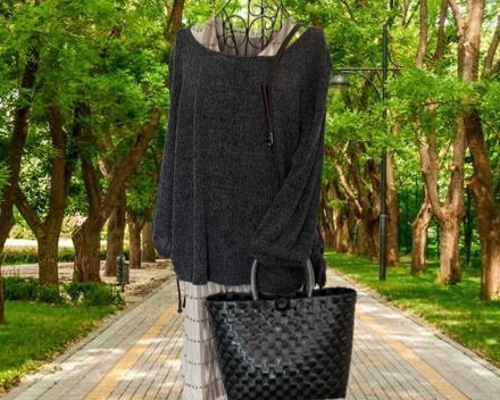 ppバンドの かごバッグ オールシーズン 使える プラカゴ ～Mサイズ