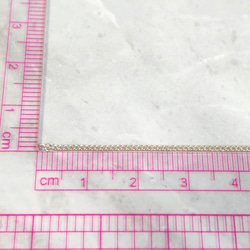【3m】 高品質・真鍮製  キヘイ極細チェーンパーツ  ホワイトシルバー 3枚目の画像