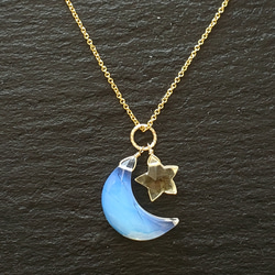 Luna & Stella 〜月と星〜　30%OFF‼︎ オパライトクォーツ＆シトリンのネックレス 1枚目の画像