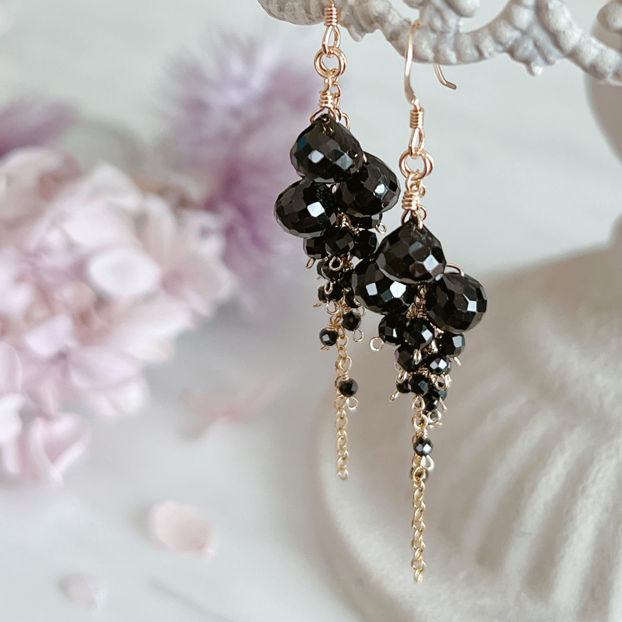 【14kgf】ブラックスピネル＊シャワーピアス