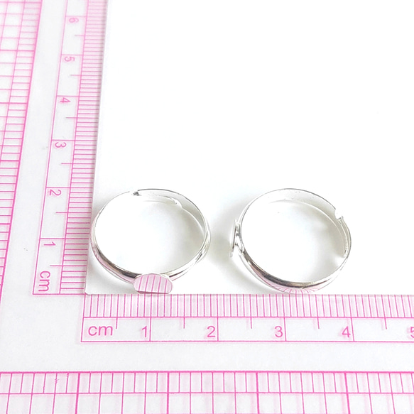 【10個】 6mm皿  高品質・真鍮製  指輪リングパーツ  ホワイトシルバー 2枚目の画像