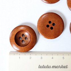 木質鈕扣 25mm x 18（棕色）ar-288 第3張的照片