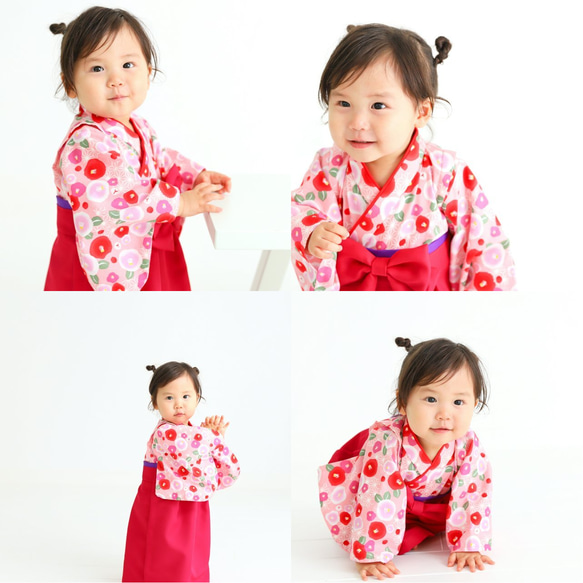 袴ワンピース【セミオーダー】ベビー袴・子供袴・袴ロンパース・女の子・お食い初め・ひな祭り・七五三・着物 12枚目の画像