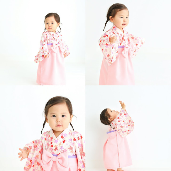 袴ワンピース【セミオーダー】ベビー袴・子供袴・袴ロンパース・女の子・お食い初め・ひな祭り・七五三・着物 14枚目の画像