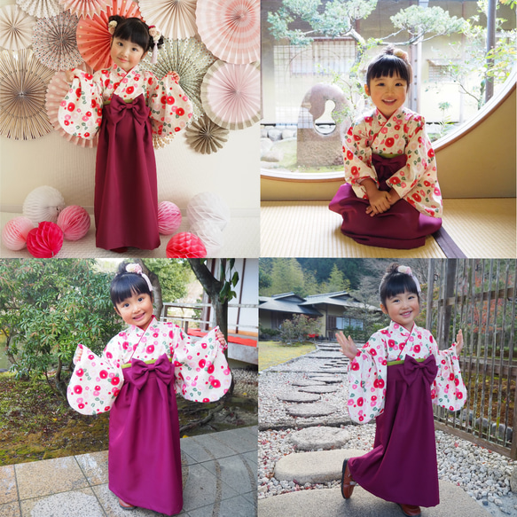 袴ワンピース【セミオーダー】ベビー袴・子供袴・袴ロンパース・女の子・お食い初め・ひな祭り・七五三・着物 11枚目の画像