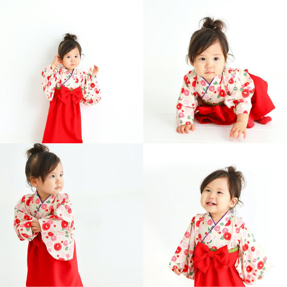 袴ワンピース【セミオーダー】ベビー袴・子供袴・袴ロンパース・女の子・お食い初め・ひな祭り・七五三・着物 13枚目の画像