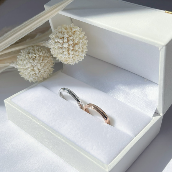 『永遠』ミルデザイン ペアリング 指輪 ステンレス 名入れ 記念日 刻印〈2本ペア価格〉 12枚目の画像
