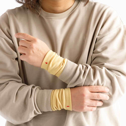 黃色 黃色 冬季協調聖誕軟臂保暖器 100% 高品質羊毛傳統手套 免費送貨 第2張的照片