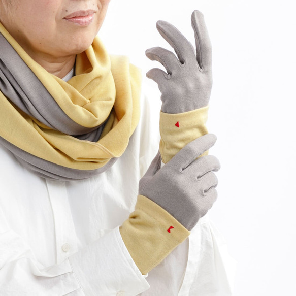 黃色 黃色 冬季協調聖誕軟臂保暖器 100% 高品質羊毛傳統手套 免費送貨 第6張的照片