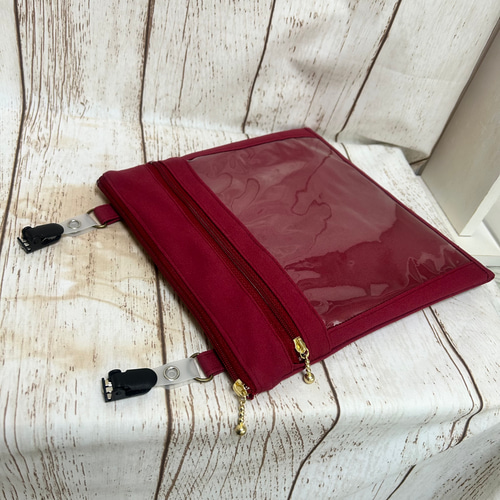 帆布 クリアポケット付き サコッシュ ショルダー可能 大人の移動