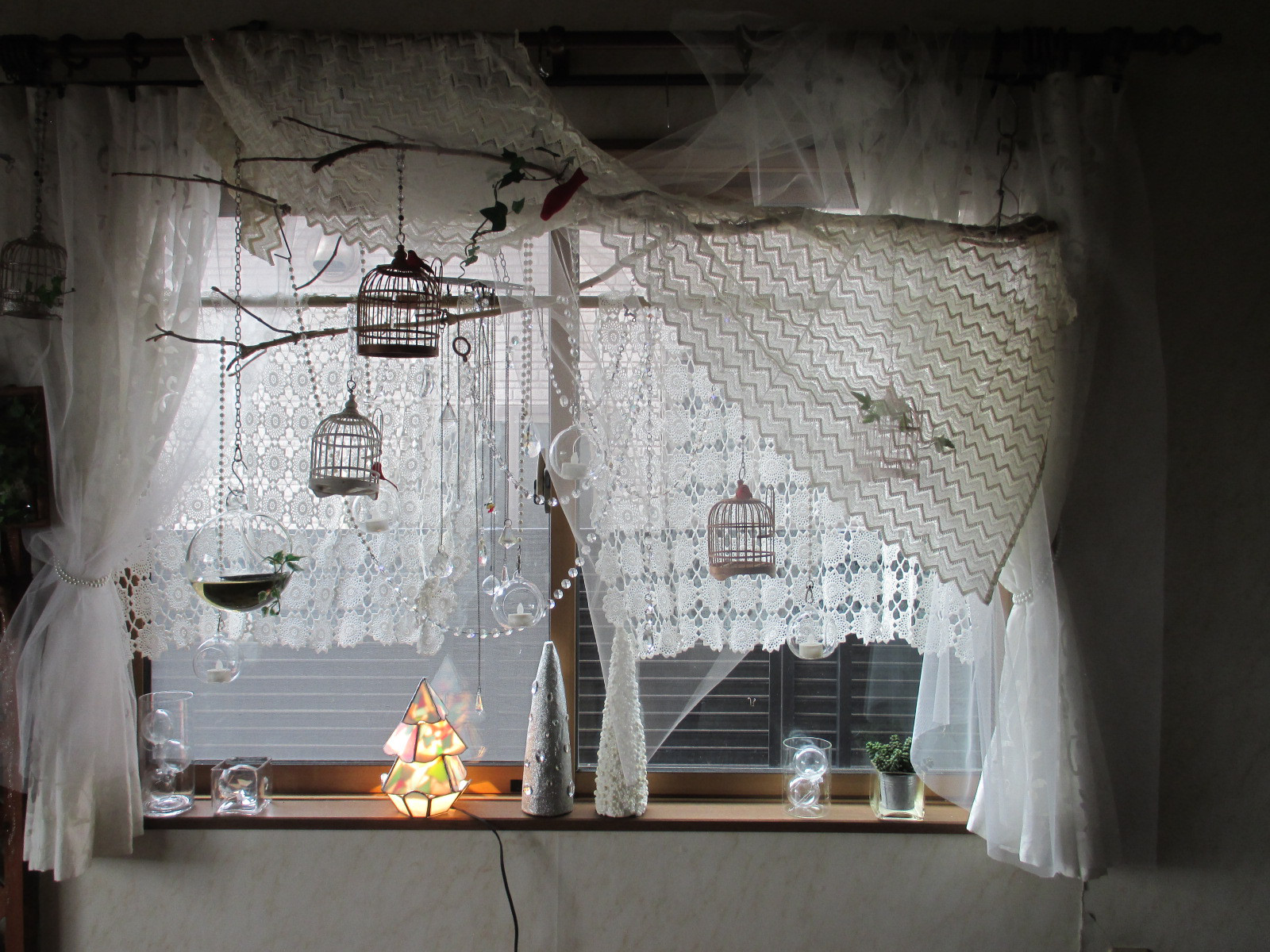 ステンドグラス　クリスマス ツリーランプ