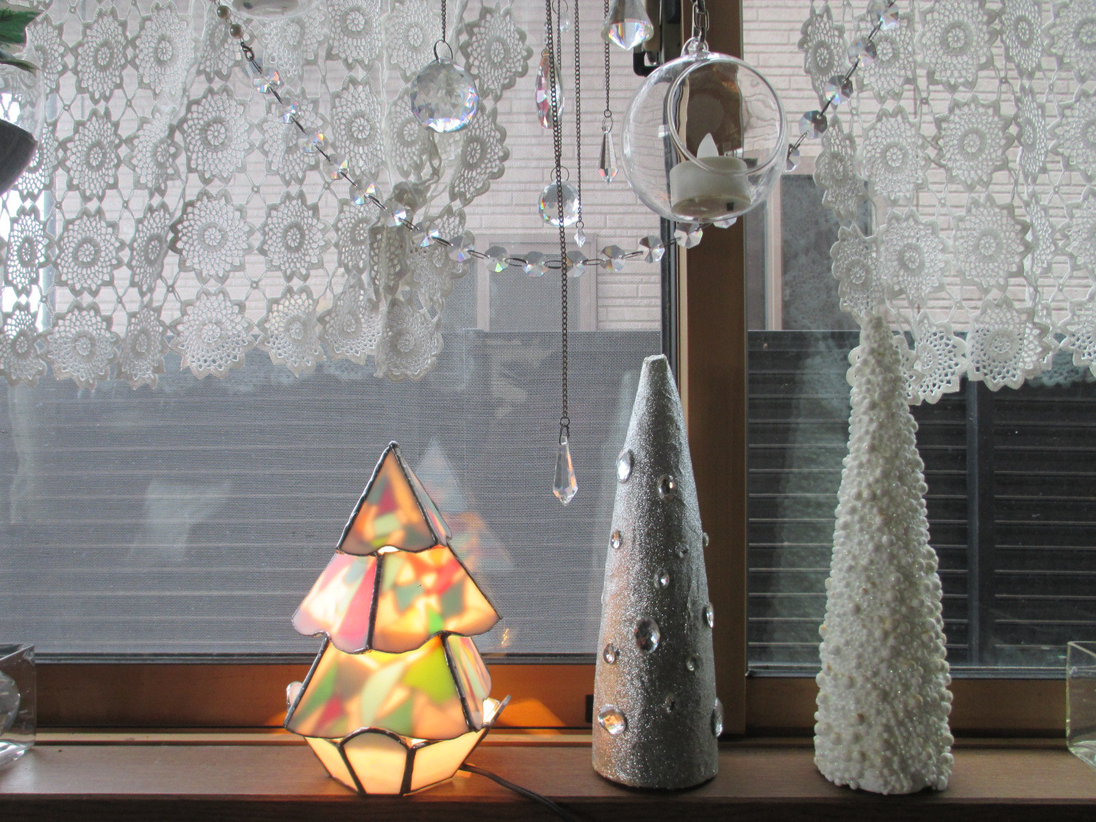 ステンドグラス　クリスマス ツリーランプ