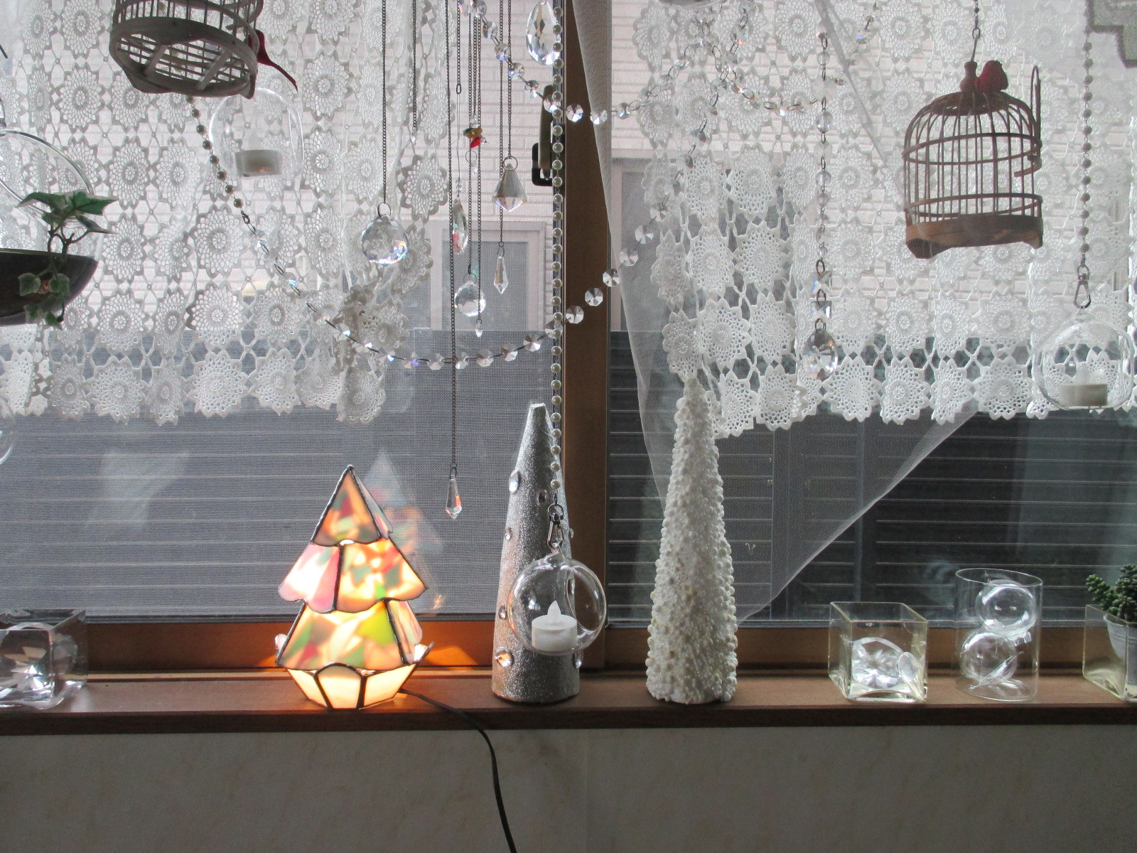 ステンドグラス　クリスマス ツリーランプ