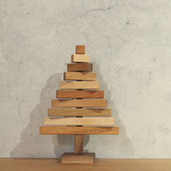 【送料無料】【種類おまかせ】ランダムツリー クリスマス オブジェ 木製 飾り ディスプレイ 冬 組み木 置物 オブジェ 4枚目の画像