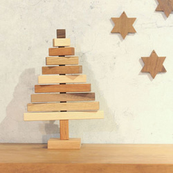 【送料無料】【種類おまかせ】ランダムツリー クリスマス オブジェ 木製 飾り ディスプレイ 冬 組み木 置物 オブジェ 7枚目の画像
