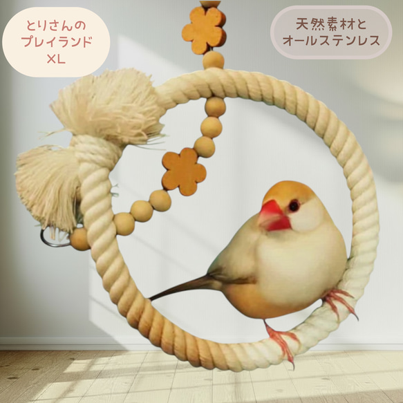 安全で安心《お花のぬくぬくブランコ》SSサイズ✩.*˚鳥ブランコ 文鳥 