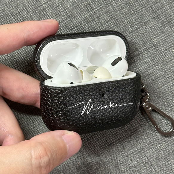 時尚 AirPods 4 Airpods Pro 保護殼，相容於無線充電，刻字，皮革，全保護殼 第14張的照片