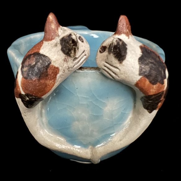 【貓陶器贈品】淡藍色無心杯心形神光壺（普通手柄ver）妖怪陶器 第3張的照片