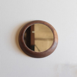 ミラー Ｌサイズ まる 丸 壁掛け クリ ウォールナット おしゃれ 壁用 サークル 北欧 韓国 鏡 木製 シンプル 5枚目の画像