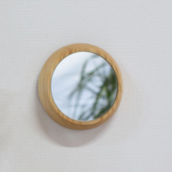 ミラー Ｌサイズ まる 丸 壁掛け クリ ウォールナット おしゃれ 壁用 サークル 北欧 韓国 鏡 木製 シンプル 3枚目の画像