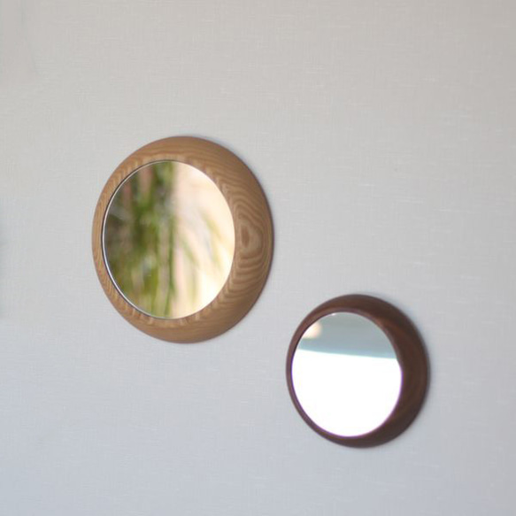 ミラー Ｌサイズ まる 丸 壁掛け クリ ウォールナット おしゃれ 壁用 サークル 北欧 韓国 鏡 木製 シンプル 9枚目の画像