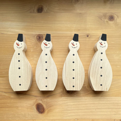 スノーマン Ｌサイズ×Ｓサイズセット｜雪だるま ゆきだるま クリスマス 冬 雪 置物 木製 ペイント 11枚目の画像
