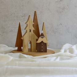 クリスマス オブジェ セット Ｄ｜サンタ クリスマス 飾り 置物 北欧 インテリア ツリー 木 セット おしゃれ 4枚目の画像