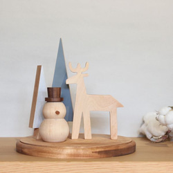 【早割!】クリスマス オブジェ セット Ｅ 置物 ツリー 雪だるま トナカイ 木製 インテリア 雑貨 ナチュラル 冬 2枚目の画像