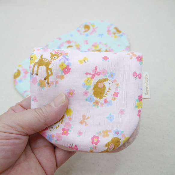 ふわもこハンカチ｜アニマルフラワー-Animal Flower-｜S・10×20cm｜8重ガーゼハンカチ｜ギフト｜誕生日 2枚目の画像