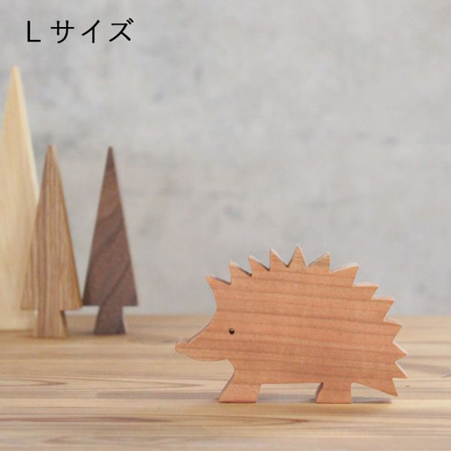 はりねずみ オブジェ｜全4種類 ハリネズミ アニマル 動物 置物 木製