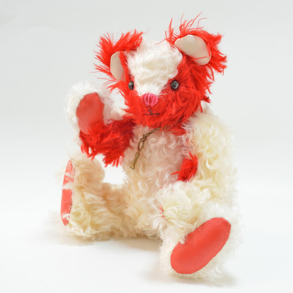 スタイリッシュでモダン ホワイト & レッド 本格 テディベア クリスマスギフト 4枚目の画像