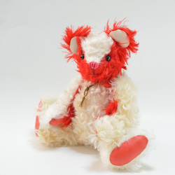 スタイリッシュでモダン ホワイト & レッド 本格 テディベア クリスマスギフト 1枚目の画像