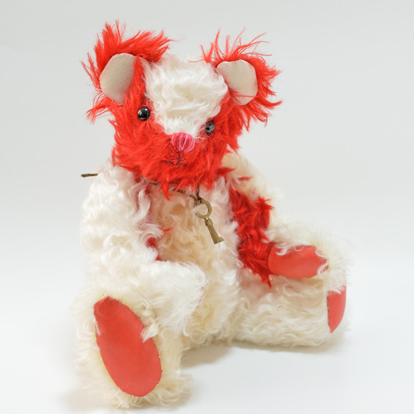 スタイリッシュでモダン ホワイト & レッド 本格 テディベア クリスマスギフト 6枚目の画像