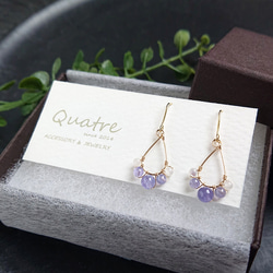 タンザナイト　【Tanzanite】 小さなフープピアス 1枚目の画像