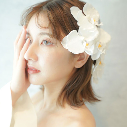 白無垢 結婚式/胡蝶蘭の髪飾り9点SET/ホワイト・白/アーティ