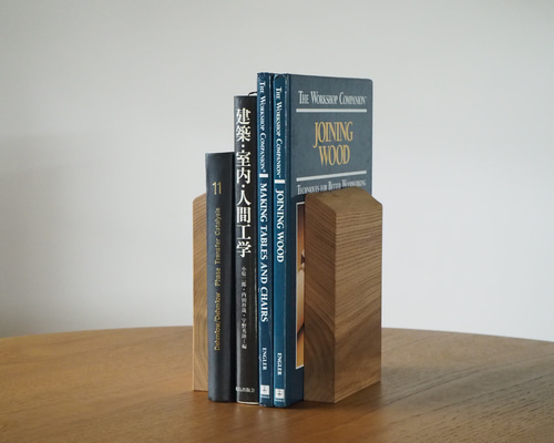 栗の木のブックエンド 1個 国産材 真鍮 その他インテリア雑貨 umebachi