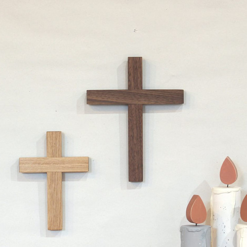 送料無料】十字架 クロスモチーフ Ｌサイズ ディスプレイ 壁飾り 木製