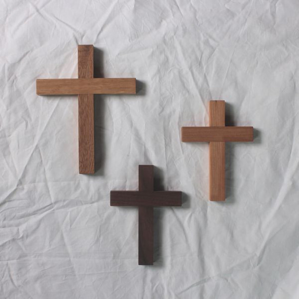[免運費] 十字架圖案 L 尺寸展示牆裝飾木製教堂實心萬聖節聖誕節基督 第3張的照片