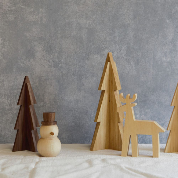 クリスマスツリー 立体 もみの木 オブジェ｜全３種類 クリスマス 木 ディスプレイ 北欧 インテリア 置物 飾り 6枚目の画像