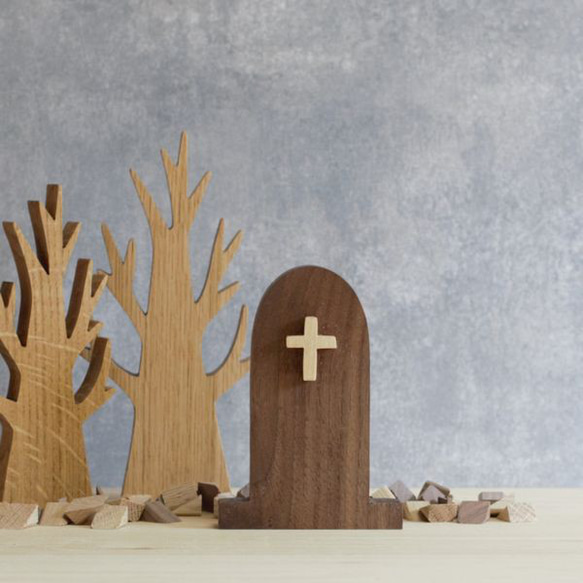 [免運費] 萬聖節裝飾品墳墓 B 型木製雜貨實木十字斯堪的納維亞室內裝飾雜貨恐怖物品 第5張的照片