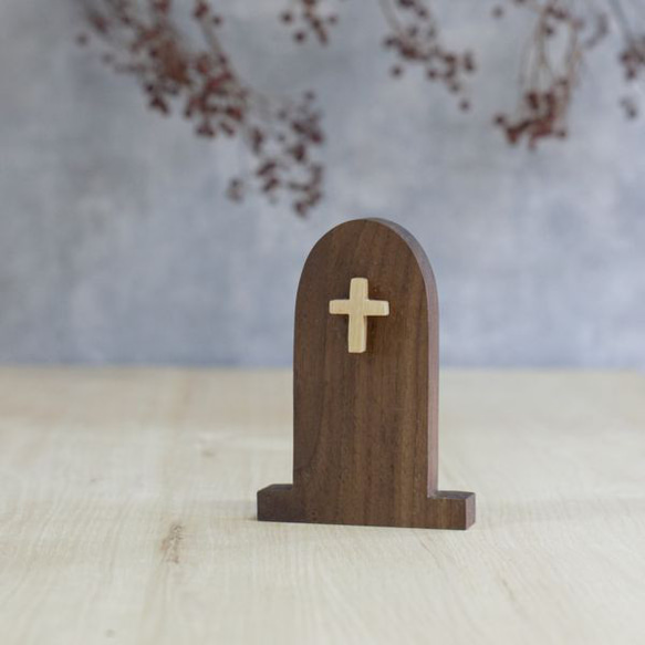お墓 Ｂタイプ｜ハロウィン オブジェ 置物 木製 雑貨 無垢材 十字架 北欧 インテリア 飾り 雑貨 ホラー 墓地 7枚目の画像